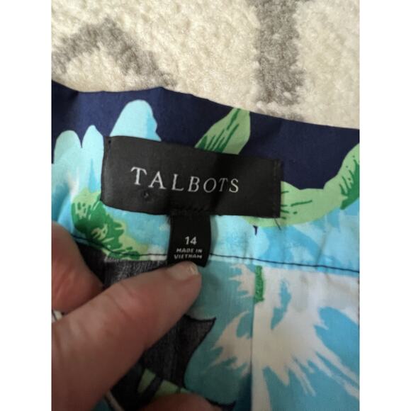 TALBOTS Stunning Floral Poplin 2 Piece Bateau Blouse Midi Skirt Set Large/14 - Picture 13 of 16